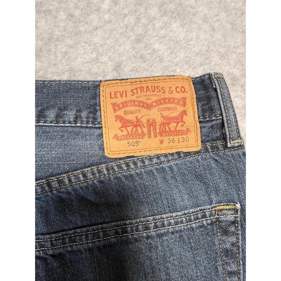 Levi's Man Jeans W36 L30 Back Pockets Blue Denim Zip Button - Picture 7 of 9